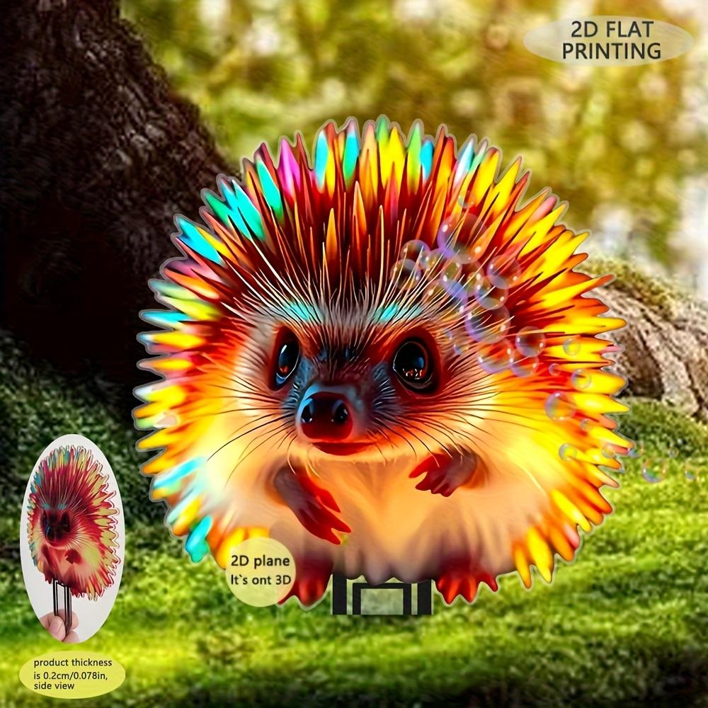 1ks Svítící ježek zahradní podlahová zapichovačka - UV aktivovaná neonová barva, nevyžaduje napájení, lehká venkovní/vnitřní dekorace