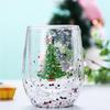 Heat-resistant Coffee Cups Double Wall Glass Cup Cute Cartoon Snowflake Christmas Tree Drinking Glasses Christmas Gift Drinkware
