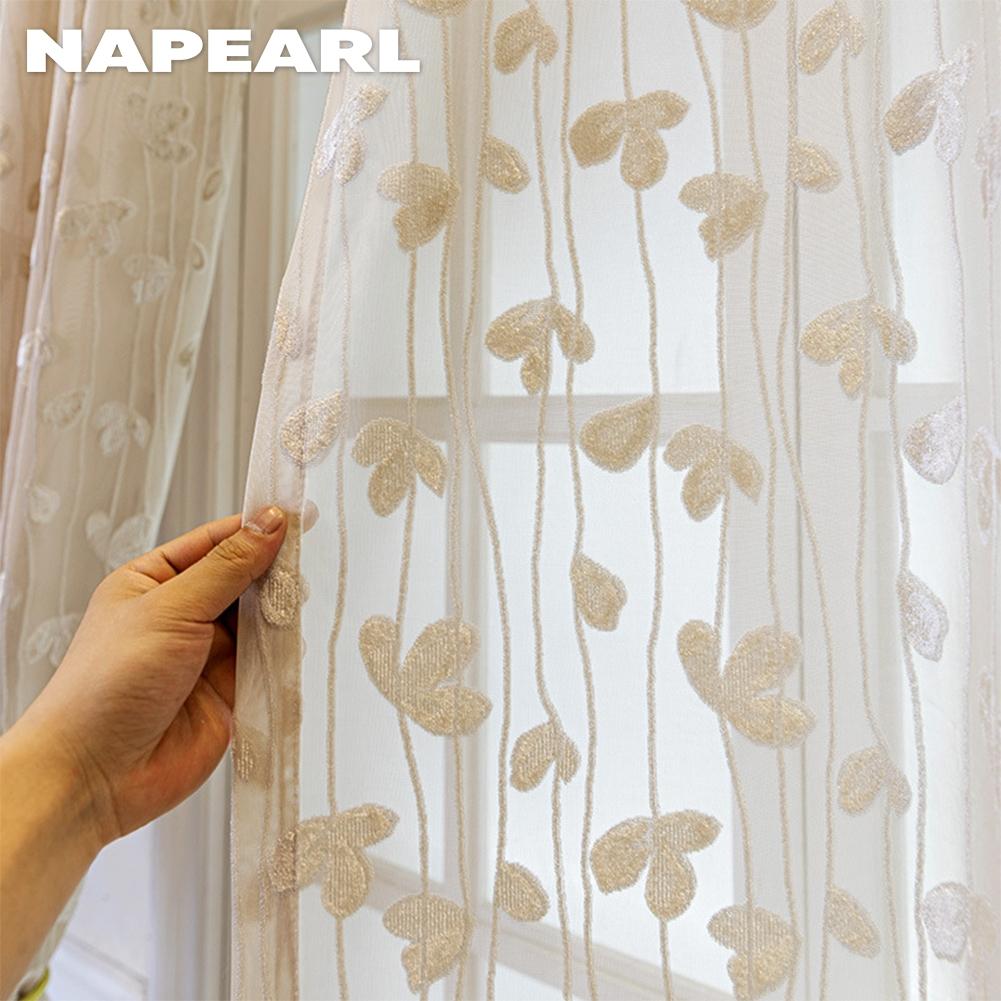 1PC NAPEARL 10-20% Shading Jacquard Craft Soft Tulle Curtain for Living Room Bedroom Home Decoration