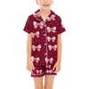 Children Pajamas Fashion Two-Piece Shirt Shorts Set Soft Holiday Casual Clothing Set