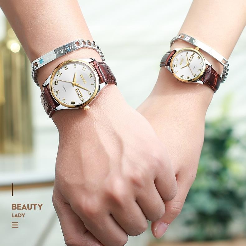 OLEVS Brand Watches Double Calendar Simple Quartz Watch Fashion Waterproof Steel Belt Men's Watch Men's Watch