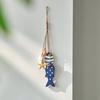 Wooden Fish Coastal Wall Ornament Nautical Theme Sea Fish Wall Art with Hemp Rope Vintage Lake House Hanging Sculpture for Home Living Room