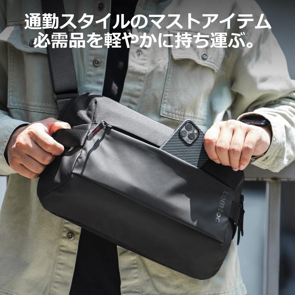 Taška na tělo Velká Kompatibilní s iPad Pro M5 Air 11 Taška na Černá [tomtoc] Jednoramenná Pánská, Taška, Kapacita, Crossbody, Vodoodpudivá, Lehká,