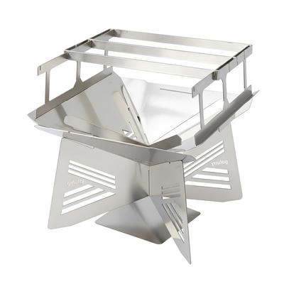 Gofurry Compact Solo Fire Pit, Lightweight, Foldable, Stainless Steel, Small Camping Fire Pit with Storage Bag