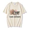 I Eat CeUnisext Low Poly Cat Funny Meme T Shirt Unisex Women Fashion Vintage Short Sleeve T Shirts High Quality Cotton Loose Tshirts