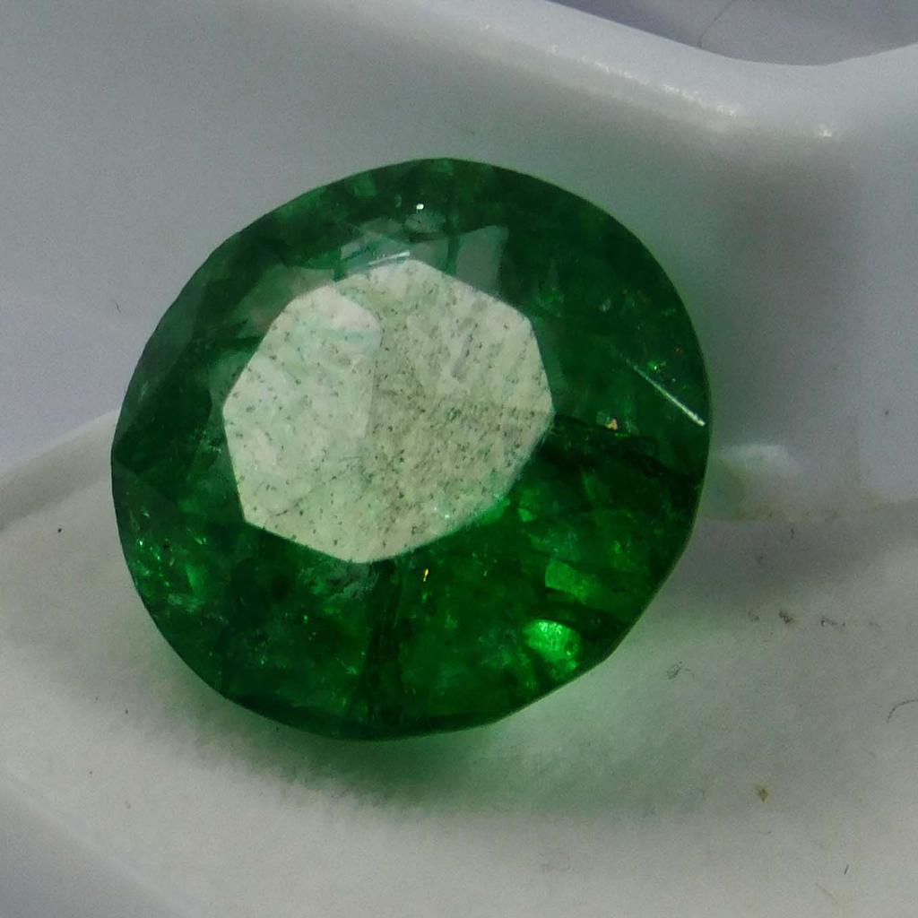 Natural Green Colombian Emerald 6.65ct Round Cut Certified Loose Gemstone