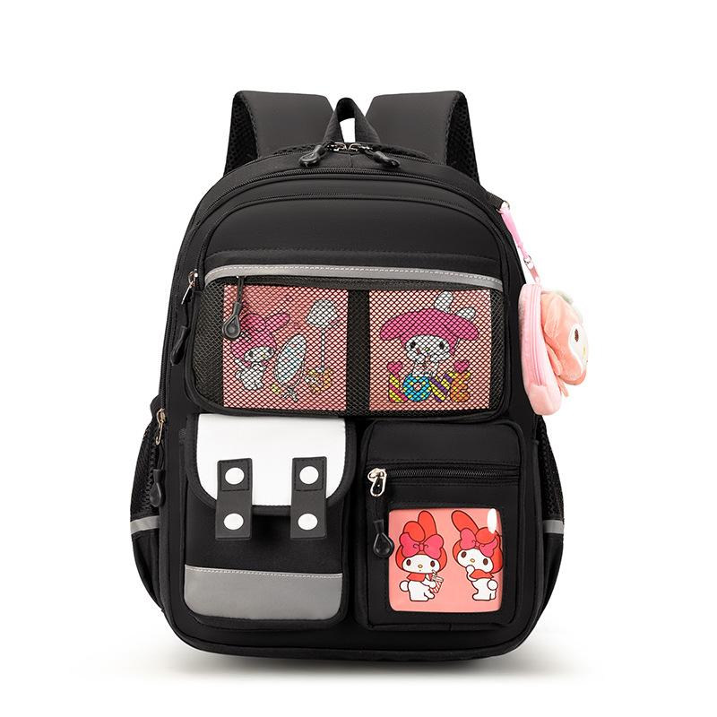 

Schoolbag for primary school students Lightweight burden reduction Grade 1-6 Backpack Melody Large capacity чорний
