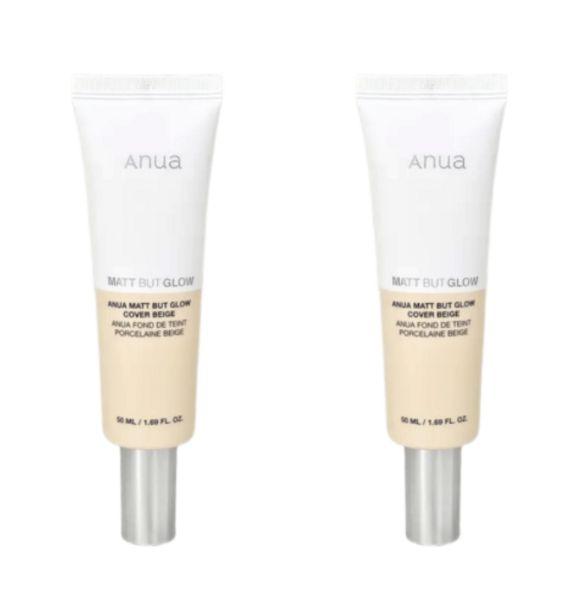ANUA Matte But Glow Cover Cushion Foundation Beige SPF Coverage 15g x 2