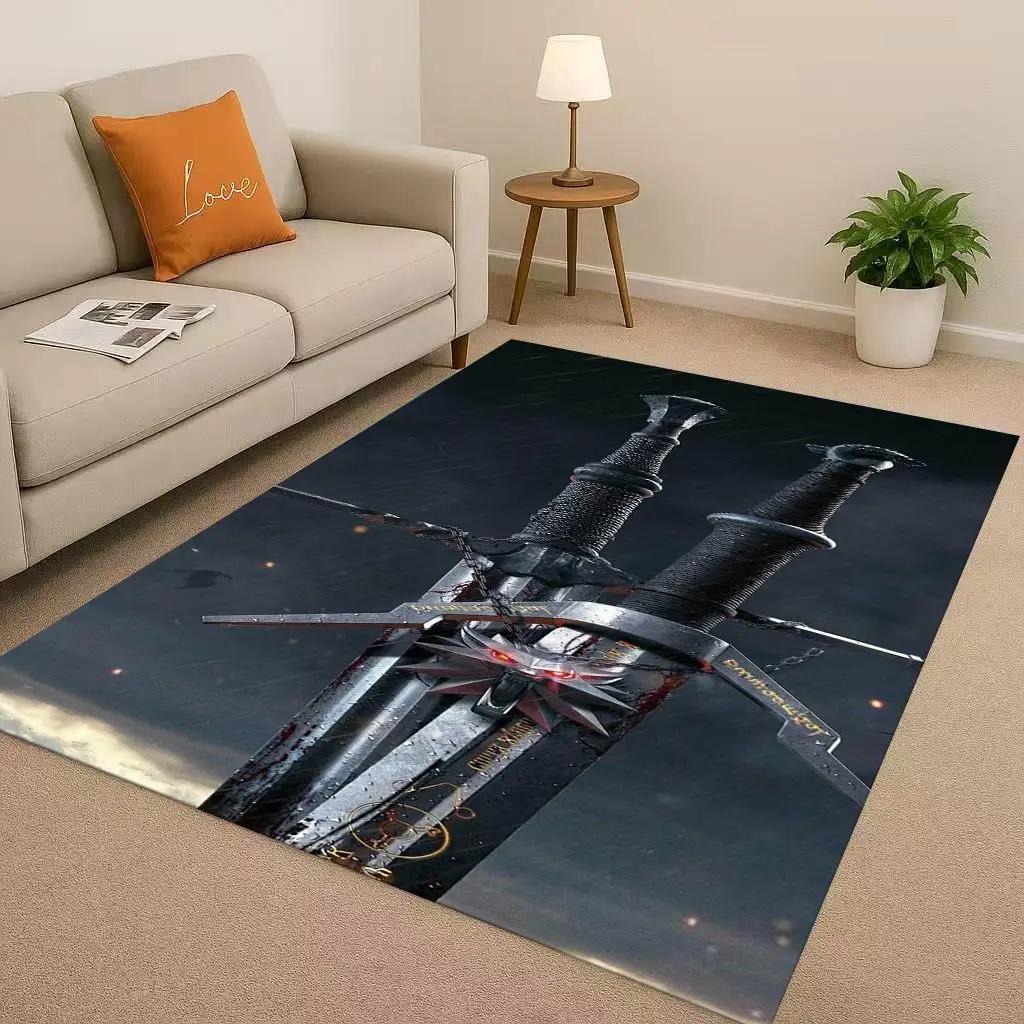 HD The W-Witcher Game Geralt Gamer Cartoon Living Room Non-Slip Area Rug Carpet For Bedroom Playroom Sofa,Home Doormat Kid Gift