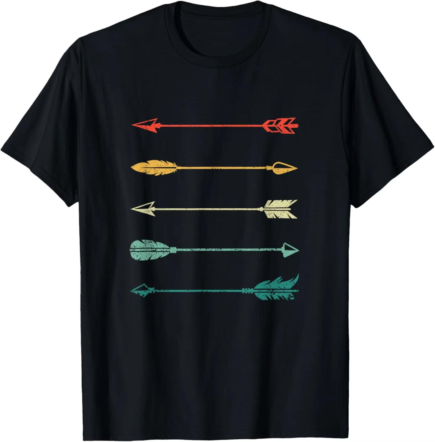 

Summer Vintage Arrow Traditional Archery Arrows Bow Hunting Retro T-Shirt Unisex Summer Streetwear Tops Mens T Shirt Ropa Hombre 4XL