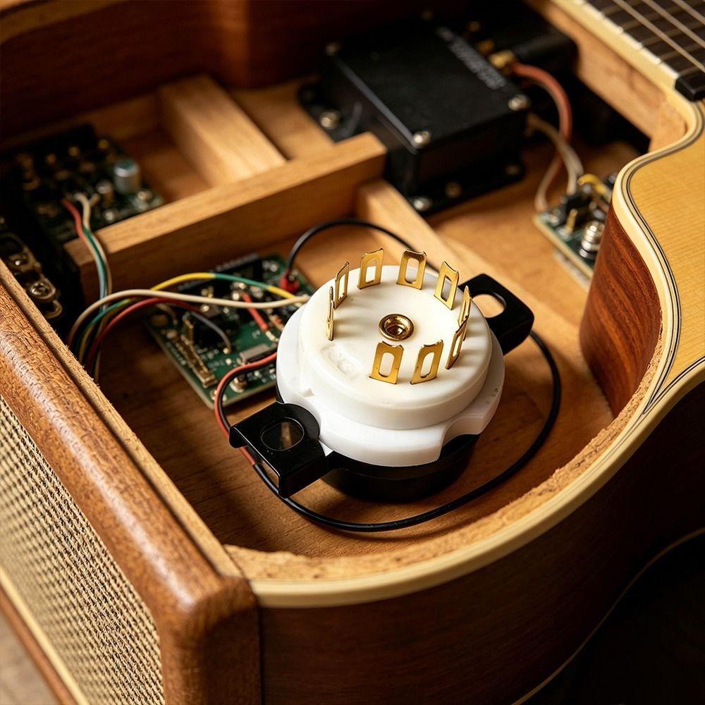 1Pcs 95 Ceramic Base 9Pin Tube Socket Beryllium Copper Chassis Mount Tube Base  Audio AMP DIY Parts
