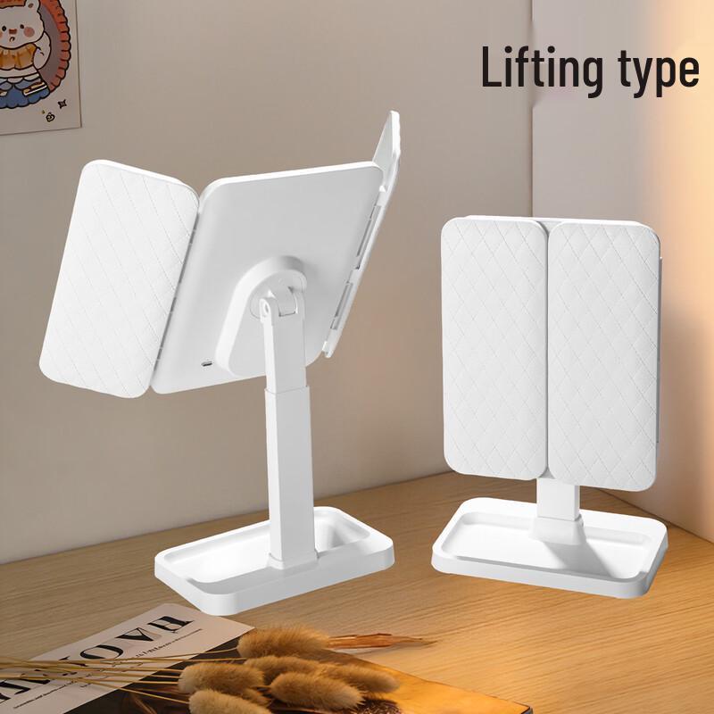 oeny LED Tri-Fold Makeup Mirror with Storage