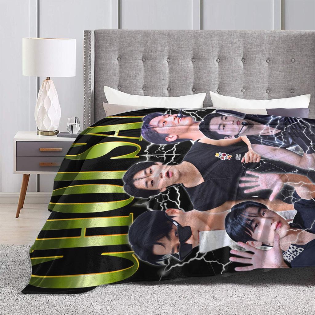 ATEEZ Choi San Deku Kvalitní Super Měkká Přehozová Deka Jarní Cestování Venkovní Vtipné Povlak na Postel