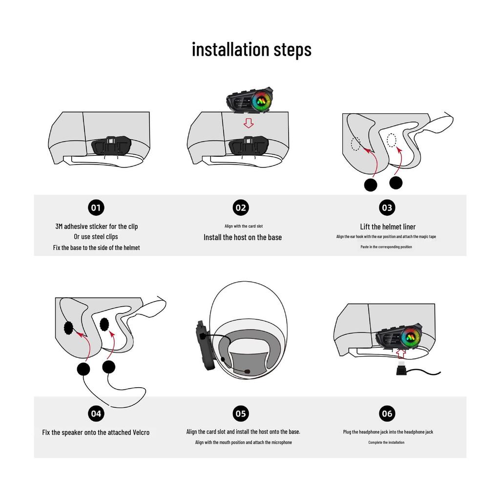 R1 Bluetooth Helmet Earphone: Waterproof, Dustproof, Long Battery Life, Display, Noise-Cancelling for Motorcycles