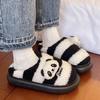 2025 Cute Cartoon Panda Women's Closed-Toe Non-Slip Cotton Slippers for Autumn & Winter