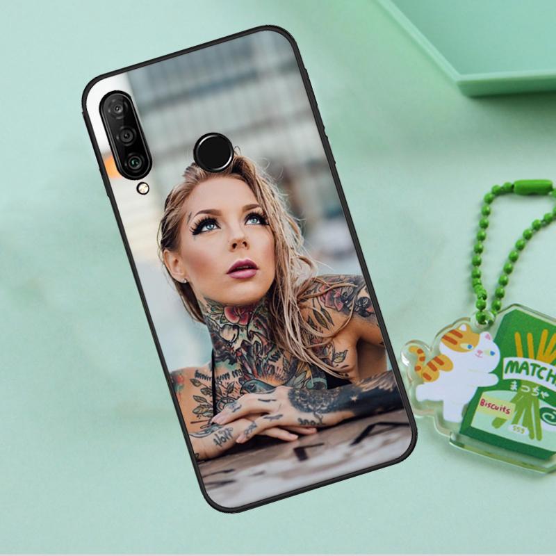 Sexy Arm Tattoeage Meisje Voor Huawei Nova 8i 11i 12i 12s 9 10 SE Y90 Y60 Y70 Y72 Y61 Y91 P20 P30 P40 Lite P60 Pro Hoesje