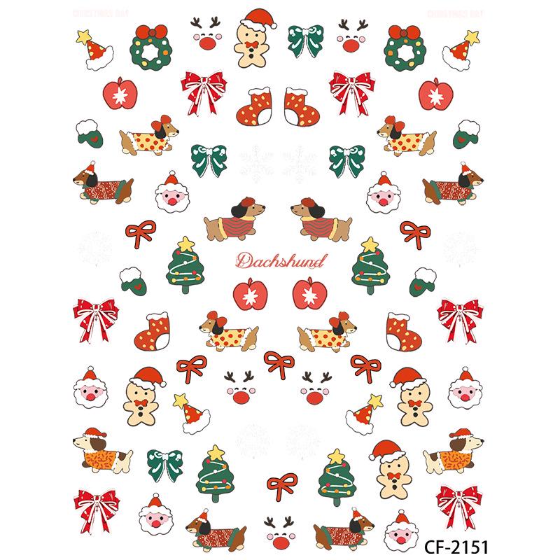 Cyansea 3D Christmas Manicure Stickers: New Year Candy, Tree, and Hat Designs