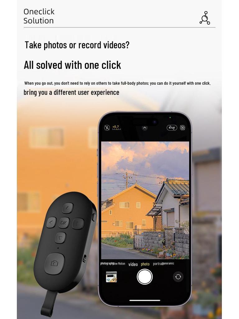 Wireless Bluetooth Camera Remote for Live Streaming & Page Turning