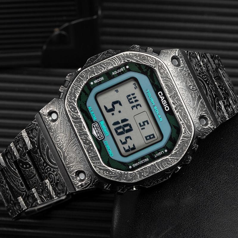 Casio Spersonalizowany zegarek zmodyfikowana seria pozytywna synchronizacja czasu Bluetooth metal zaawansowane grawerowanie retro postarzany więc GW-B5600MG-1