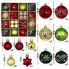New 44-piece Paper Box (gold, Red, and Green) New Christmas Balls 44 Pieces In a Colorful, Shaped Paper Box 3-6cm Set Christmas Decorations