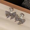 Elegent Luxury Bowknot Zircon Stud Earrings For Women Korean Rhinestone Crystal Earrings for Lady Jewelry Ladies Gift Party