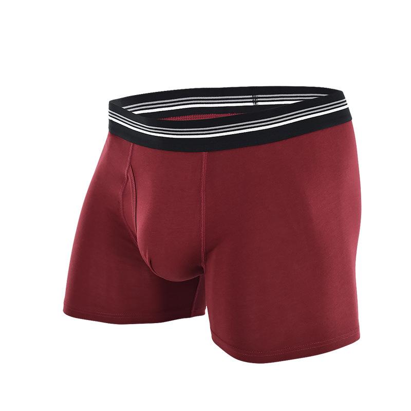 Striped Waistband Flat Angle Underpants Breathable and Wear-resistant Leg Shaping Cotton Underpants