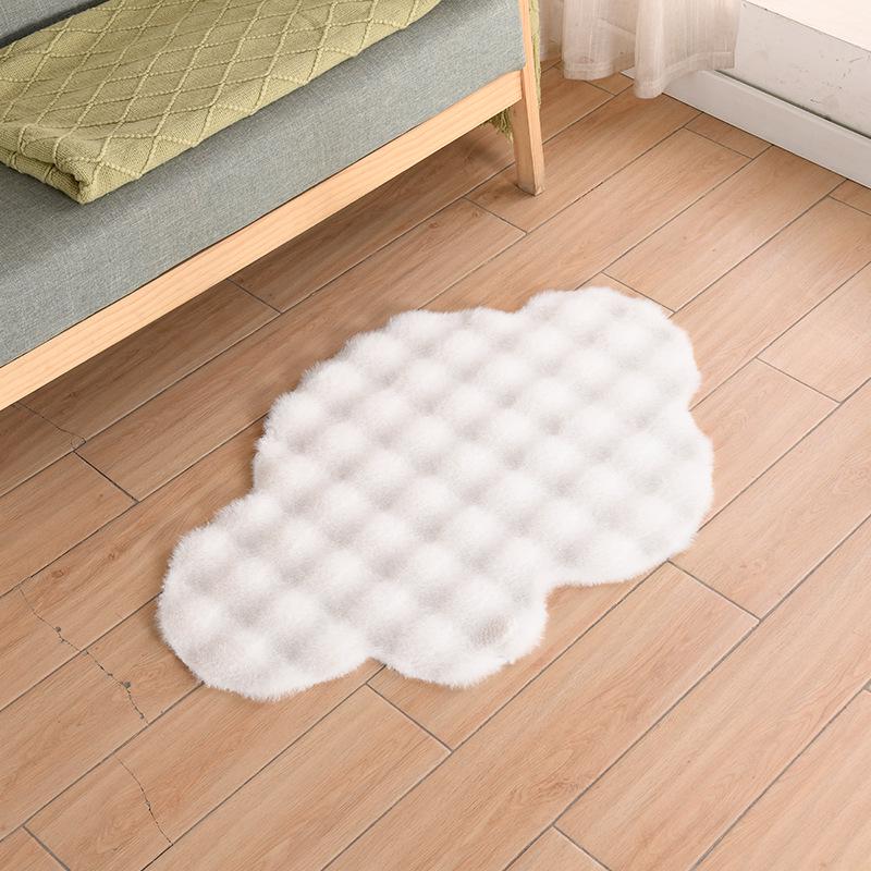 Cloud Carpet: Cute Girly Bubble Fleece Rug for Bedroom & Living Room - Machine Washable