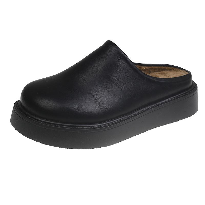 Half slipper women s autumn and winter new fashion one foot lazy versatile Boken shoes Everyday Use Quality Material 36