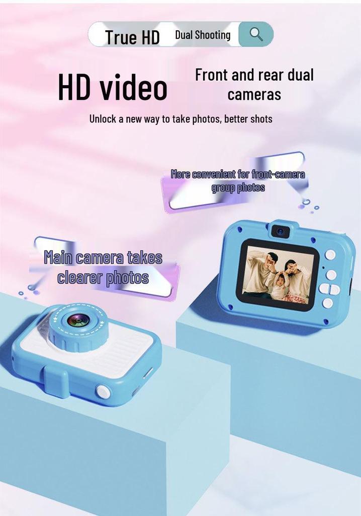 Children's HD Dual Camera - Fun & Cute Mini Digital Camera for Photos & Videos, Perfect Birthday Gift Toy
