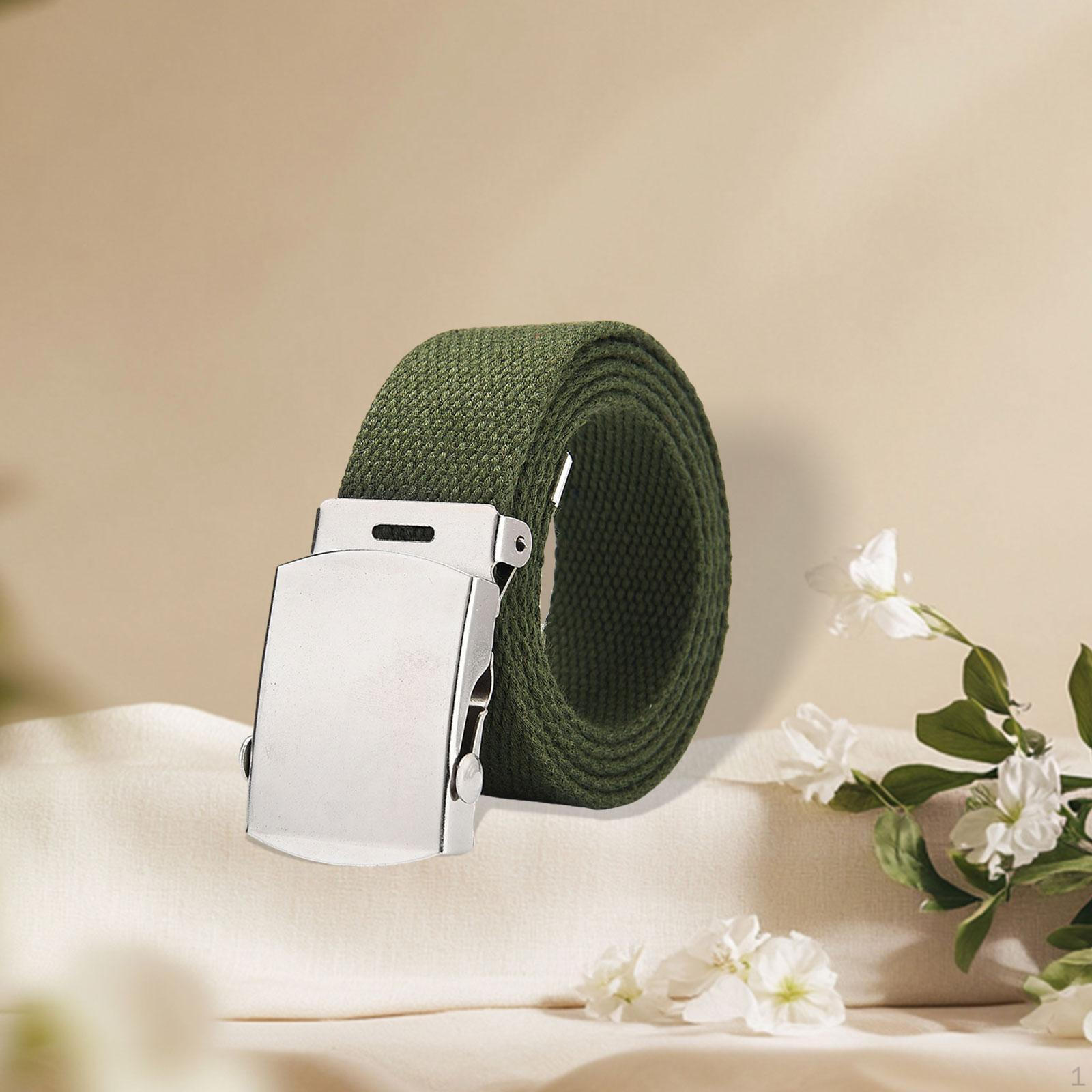 

Пояс для скалолазания, пешего туризма, кемпинга, походов, 41-дюймовая длинная регулируемая холщовая сетка зелёный