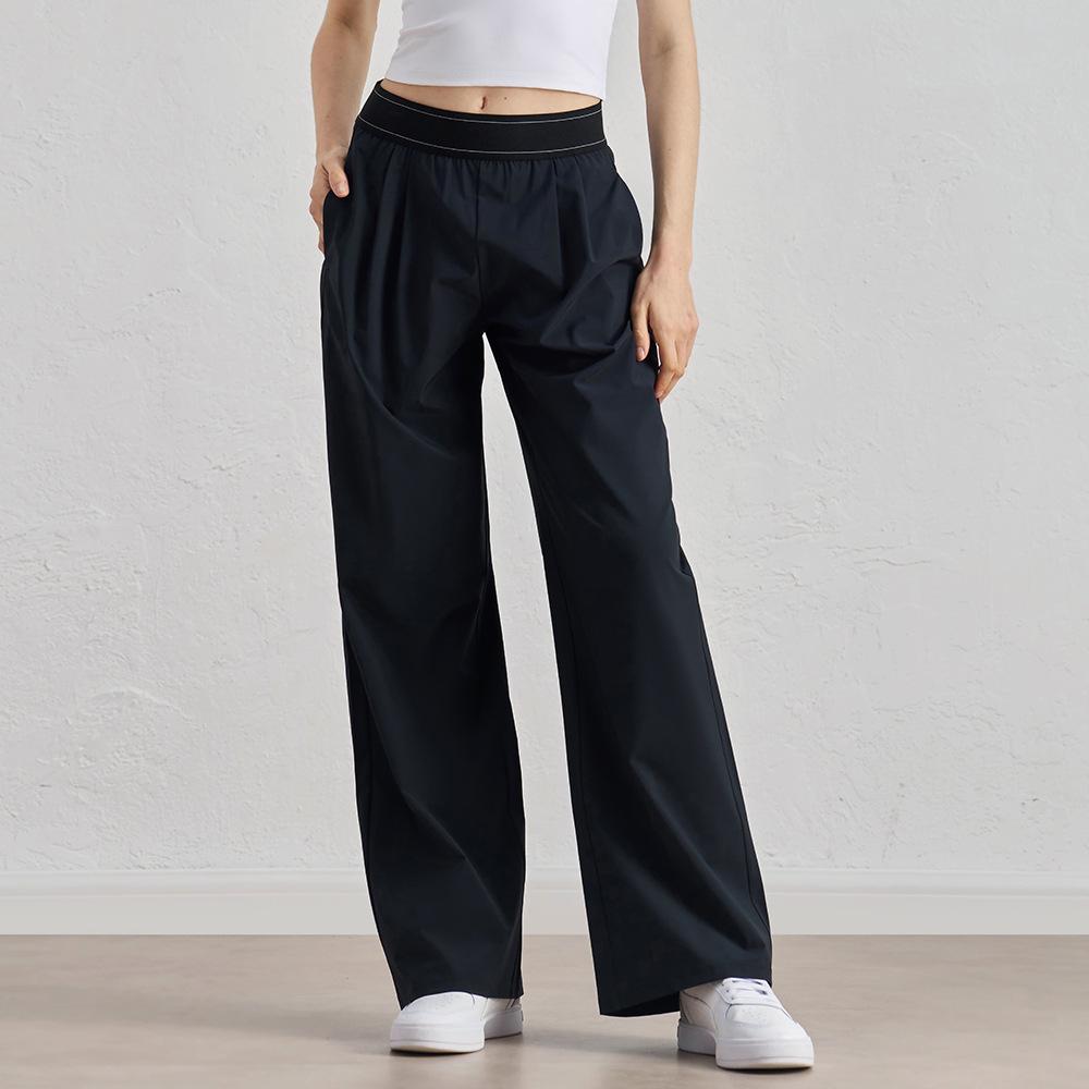 

Женские весенние тканые спортивные брюки прямого кроя - Свободные, стройнящие, с широкими штанинами, повседневного кроя L