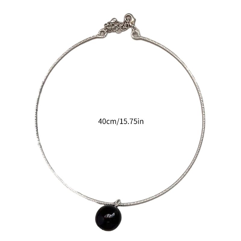 Fashion Acrylic Ball Pendant Metal Necklace for Women Hot Girls Harajuku Niche Necklace Sweet Cool Y2k Jewelry 2023