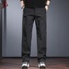 High-end Three-proof Casual Pants Men's Autumn and Winter Loose Straight Charging Trousers Light Outdoor Mountaineering Soft Shell Velvet Pants
