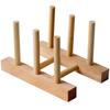 Creative Wooden Dish and Bowl Draining Rack - Solid Wood Kitchenware Storage.