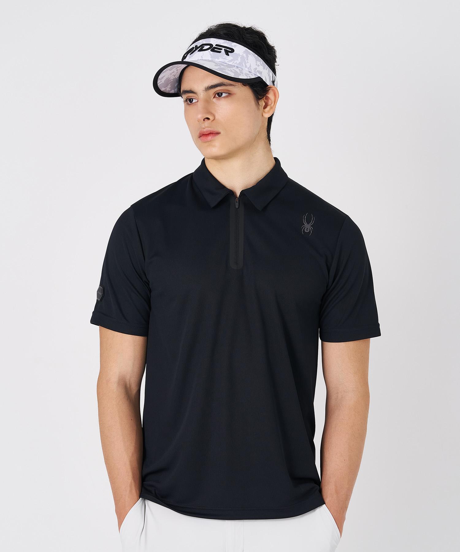 Spyder Men S Duotech Half Zip Collared T-Shirt Spkmcnts302Mblk Black/100