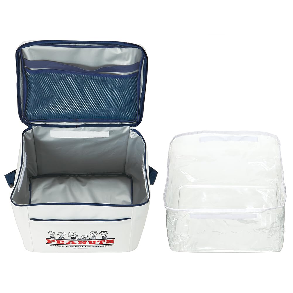Skater Foldable Insulated Bag 25L with Shoulder Strap and Clear Snoopy PEANUTS GANG Bag, CLB25-A