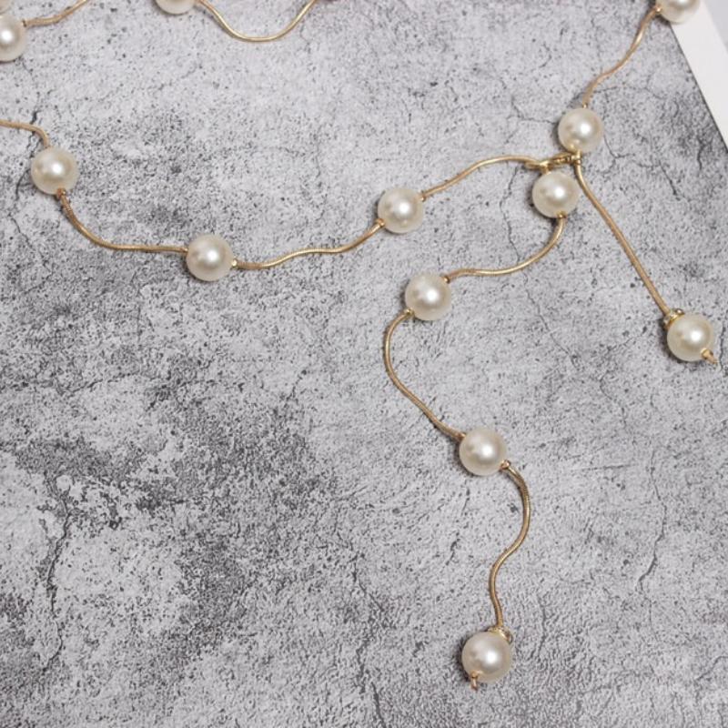Pearl Chain Belt Gold Chain Belt for Women Fashion Plus Size Silver Waist Chains Metal Waist Belts Chains Trendy Belly Belts for Women Dress Jewelry