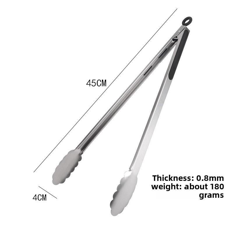 Thickened Stainless Steel Food Tongs, Heat Resistant BBQ Grill Clips, Kitchen Barbecue Sausage Serving Cooking Tools