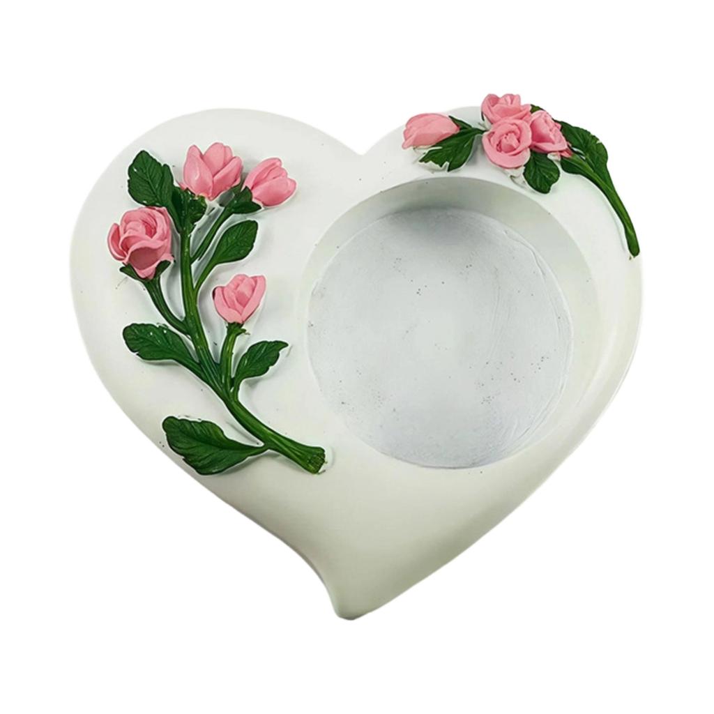 Valentine's Day Fashionable Gift And Decor: Heart-shaped Candle Holder Resin Ornament For Bedroom And Hotel Ambiance Decoration