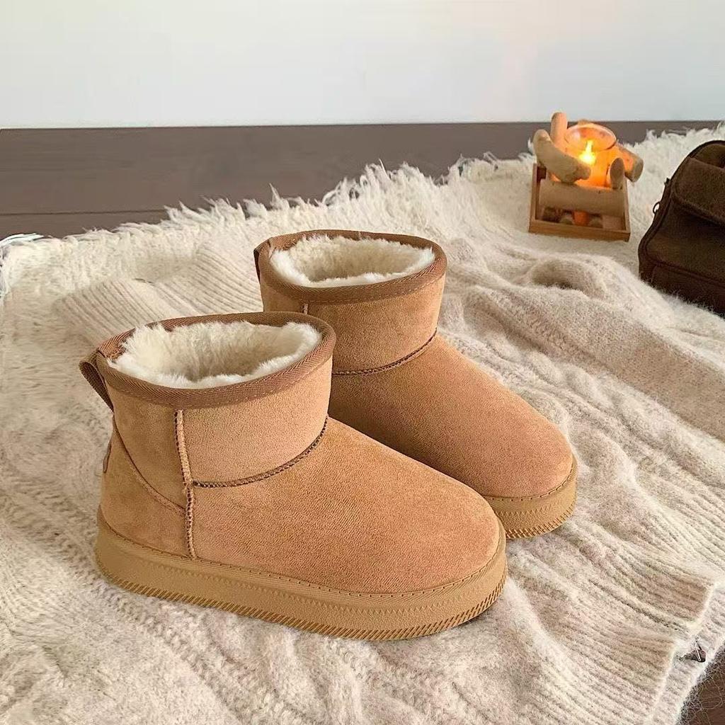 Thick-soled snow boots winter new warm plush cotton shoes non-slip piled thickened short boots