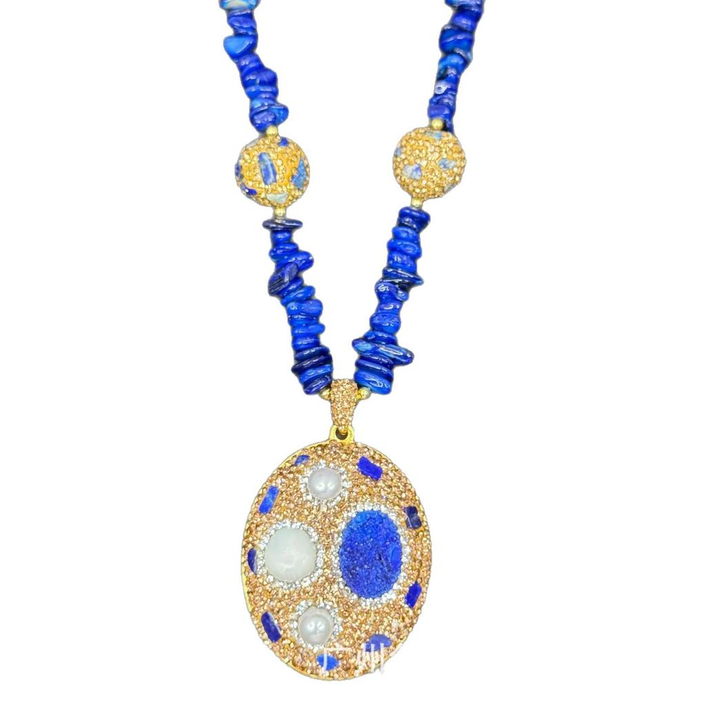 New Natural Stone Crystal and Freshwater Pearl Inlaid Four-Piece Set - Light Luxury Niche Style