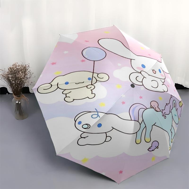Unicorn and Cinnamoroll Automatic Folding Umbrella - 3 Folding Design, Vivid Cartoon Pattern, Suitable for Outdoor Activities, A Gift for Fans In All