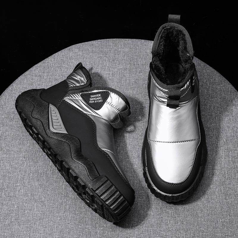 Nuovi Stivali Invernali da Uomo Pelliccia Caldi Scarponcini da Neve da Uomo Sneakers Peluche Antiscivolo Comodi Stivaletti da Neve da Esterno
