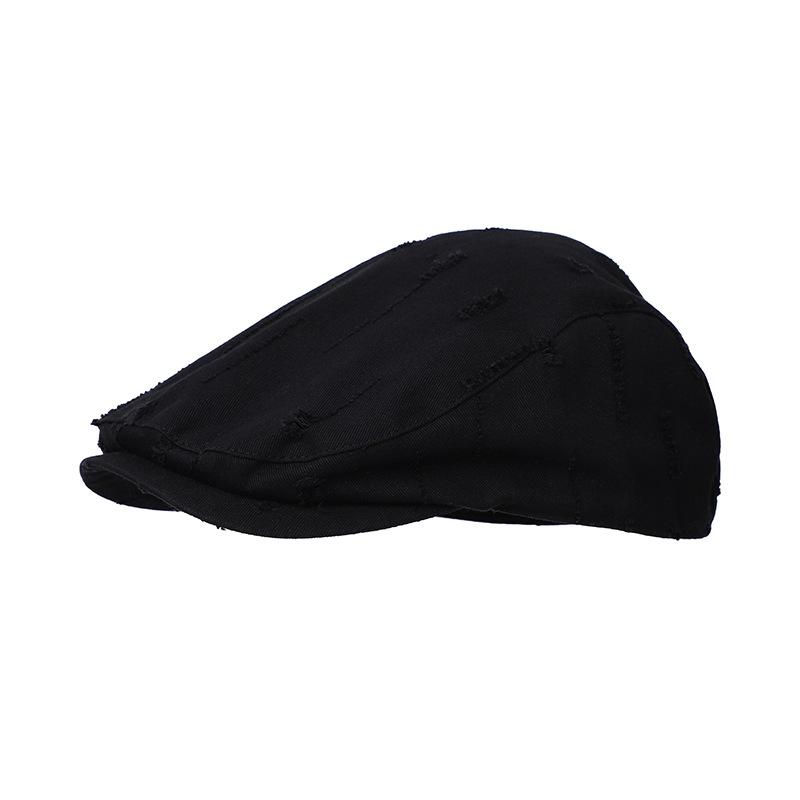 Beret Women Spring Summer Hats For Women Washed Hole Retro Trendy Visor Cap Solid Color New