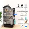 Budgie Parrot Cage Bird Cage Special Black Phoenix Peony Bird Breeding Cages Large Home Metal Luxury Viewing Villa Bird House L