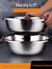 Extra Large Non-Slip Stainless Steel Bowl for Vegetables, Dough Kneading, and Laundry