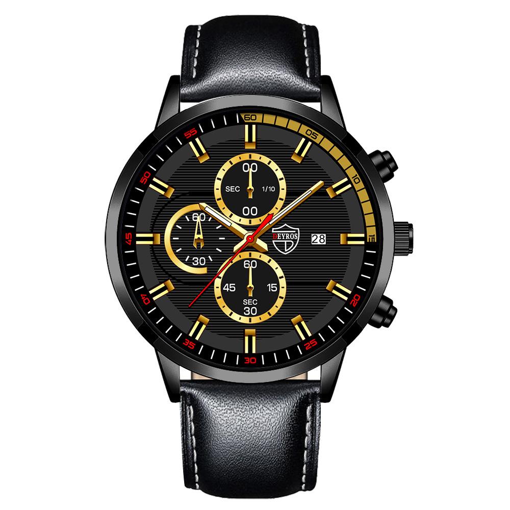 Belt Men'S Watch Trend Student Fashion Luminous Calendar Quartz Watch