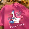 Usa'S Big Goose On A Rocket Design T-Shirt Unisex Cotton Summer Basics Tee Vintage Clothing Unisex Loose Fashion Streetwear