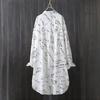 Camisa de Sol de Verano para Mujer Manga Larga Corte Holgado Blusa de Botones Protección Estampado de Letras Top Ligero Abrigo Delgado de Longitud Media