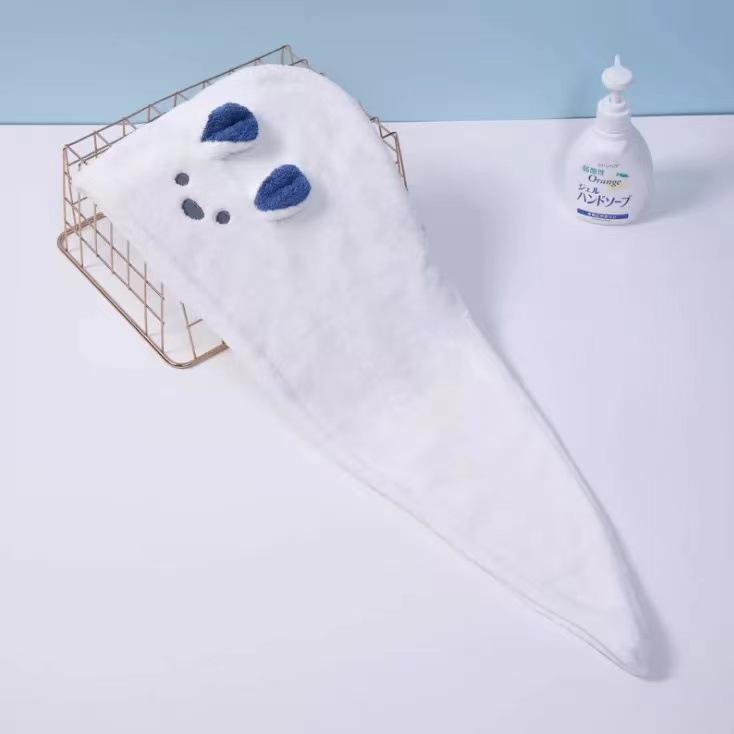 Korean Rabbit Ears Quick-Dry Hair Towel - Cute Cartoon Absorbent Cap for Girls & Adults